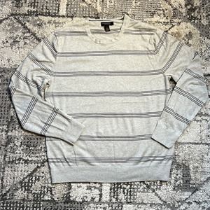 Banana Republic Sweater Mens large Blue Gray Silk Cashmere Luxury Blend knit